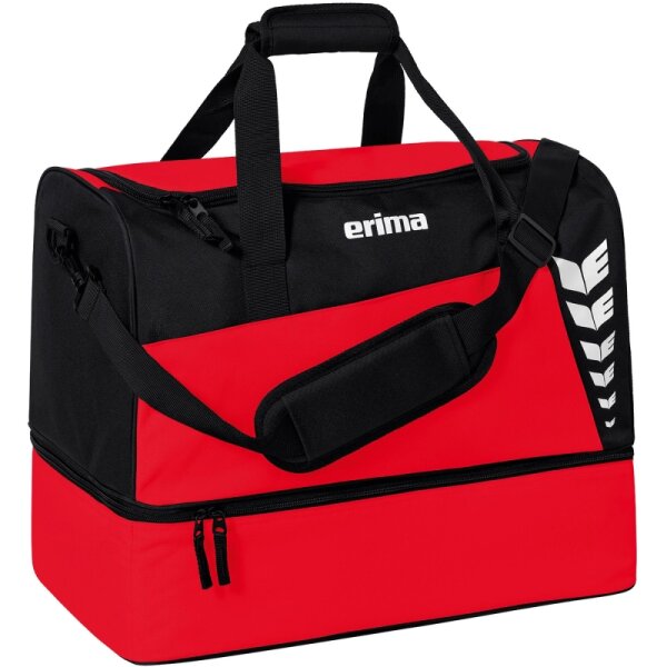 Erima Six Wings Sporttasche mit Bodenfach - rot/schwarz - L