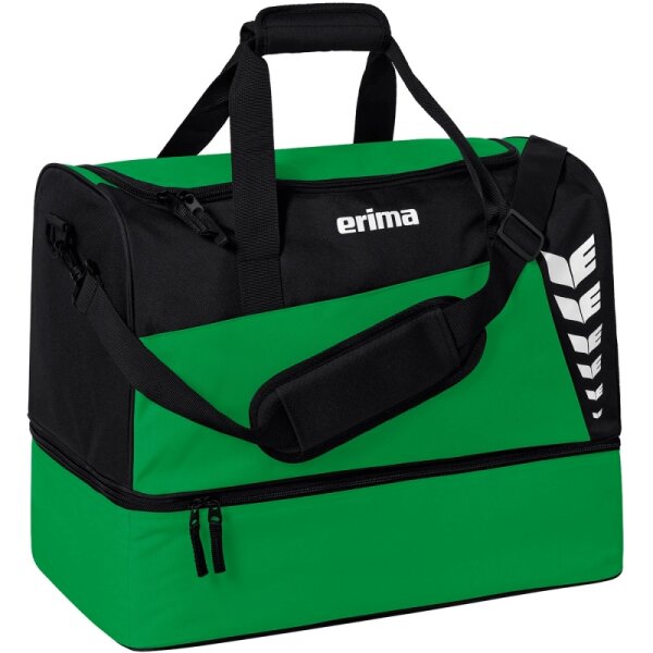 Erima Six Wings Sporttasche mit Bodenfach - smaragd/schwarz - S