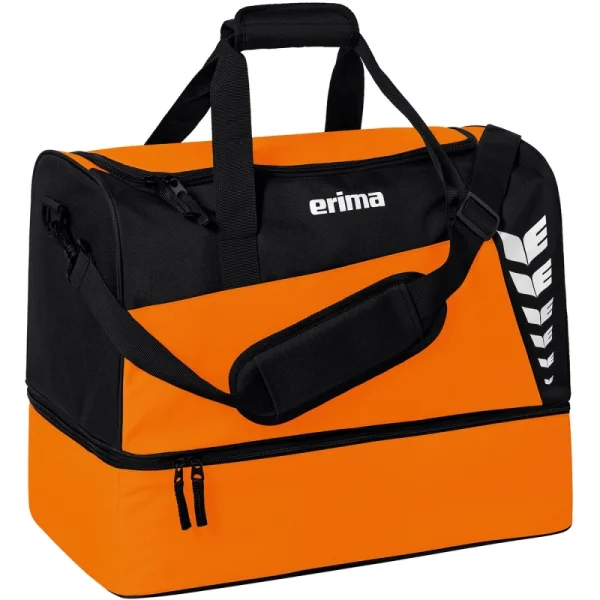 Erima Six Wings Sporttasche mit Bodenfach - orange/schwarz - L