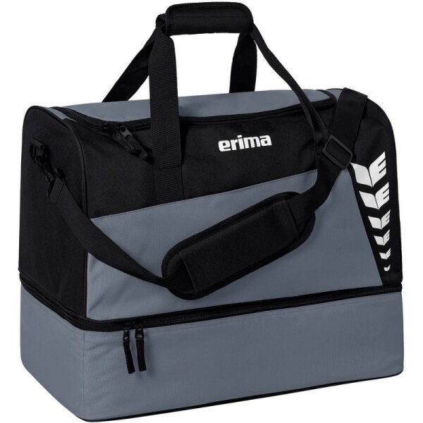 Erima Six Wings Sporttasche mit Bodenfach - slate grey/schwarz -