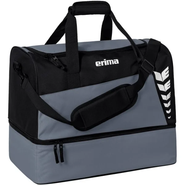Erima Six Wings Sporttasche mit Bodenfach - slate grey/schwarz - M