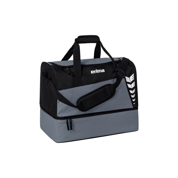 Erima Six Wings Sporttasche mit Bodenfach - slate grey/schwarz - S