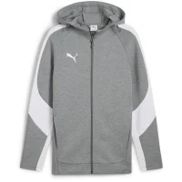 Puma teamEVOSTRIPE Full-Zip Hoodie Herren - grau/weiß