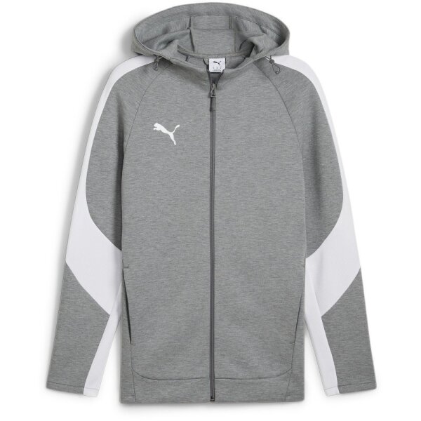 Puma teamEVOSTRIPE Full-Zip Hoodie Herren - grau/weiß-L