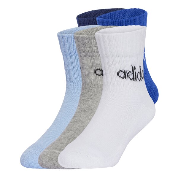 adidas Linear Ankle Freizeitsocken 5er Pack Kinder - blau/weiß/grau