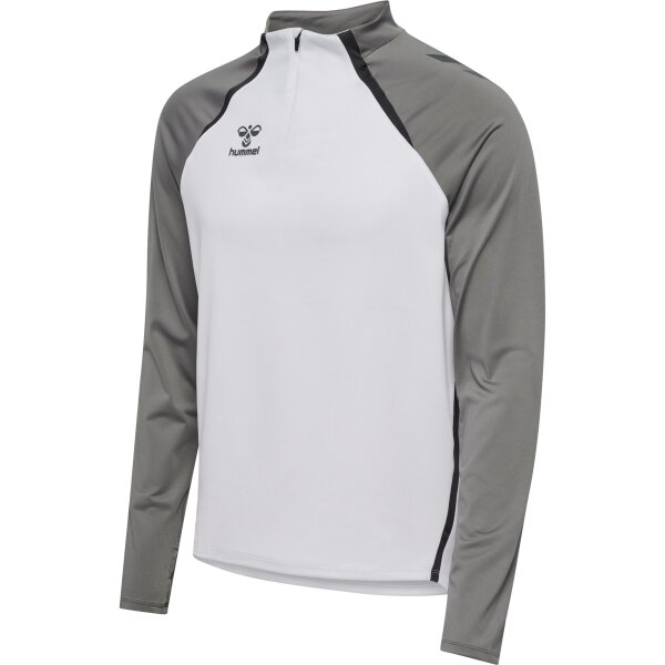 hummel Hmllead 2.0 Half Zip Herren - white/steel gray - 2XL