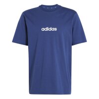 adidas Essentials Linear T-Shirt Herren - blau/weiß