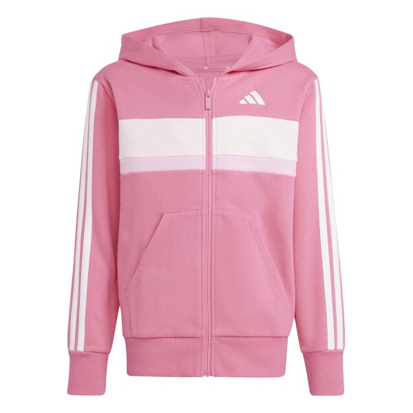 adidas Seasonal Essentials Tiberio 3-Streifen Fleece Trainingsanzug Kinder - pink/schwarz/weiß