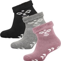 hummel Snubbie Socken 3 Pk Kinder - grey melange/woodrose