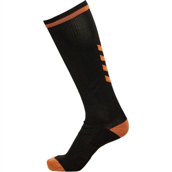 hummel Elite Indoor Socken High - black/orange tiger - 39-42