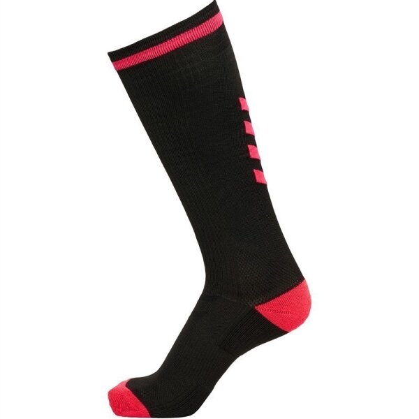 hummel Elite Indoor Socken High - black/diva pink - 43-45