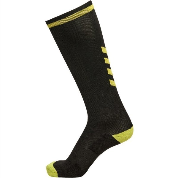 hummel Elite Indoor Socken High - black/blazing yellow - 39-42