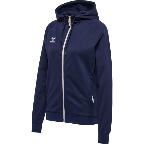 hummel Move Grid Cotton Zip Hoodie Damen - marine