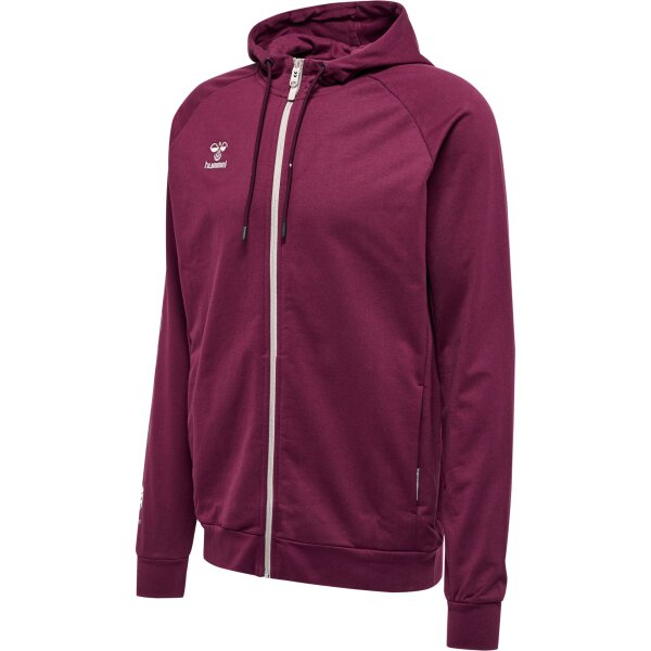 hummel Hmlmove Grid Cotton Zip Hoodie Herren - grape wine - 2XL