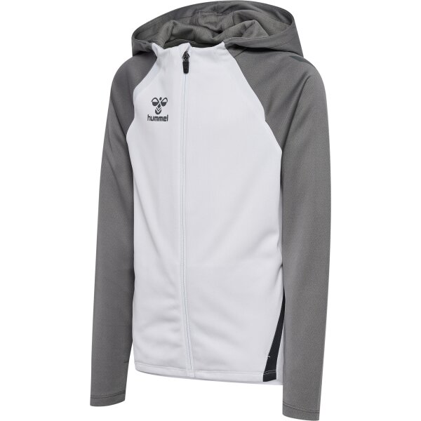 hummel Hmllead 2.0 Zip Hoodie Kinder - white/steel gray