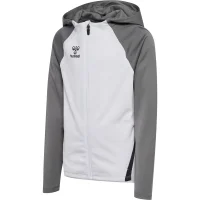 hummel Hmllead 2.0 Zip Hoodie Kinder - white/steel gray
