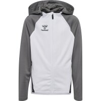 hummel Hmllead 2.0 Zip Hoodie Kinder - white/steel gray