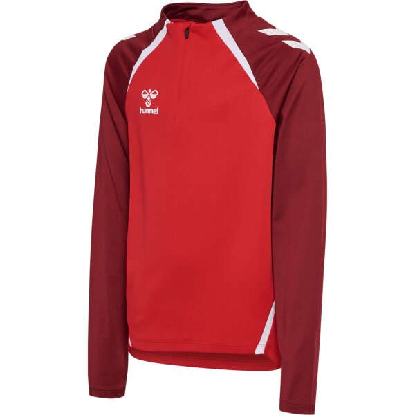 hummel Hmllead 2.0 Half Zip Kinder - true red/maroon - 152