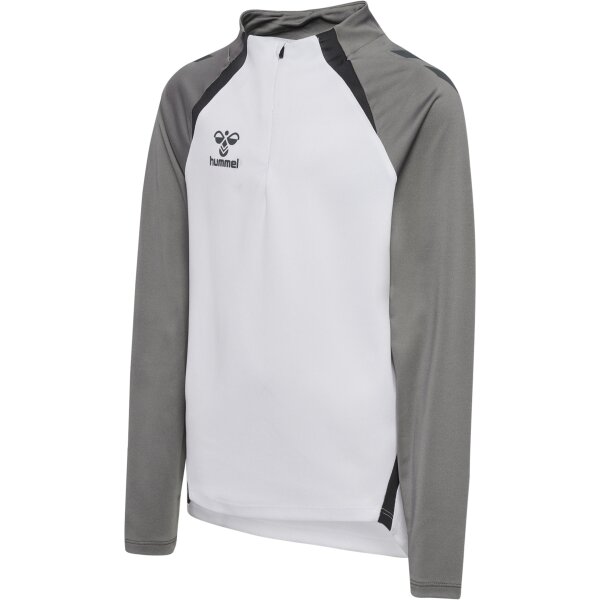 hummel Hmllead 2.0 Half Zip Kinder - white/steel gray - 164