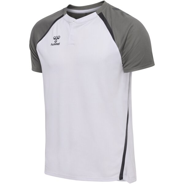 hummel Hmllead 2.0 Polo Herren - white/steel gray - M