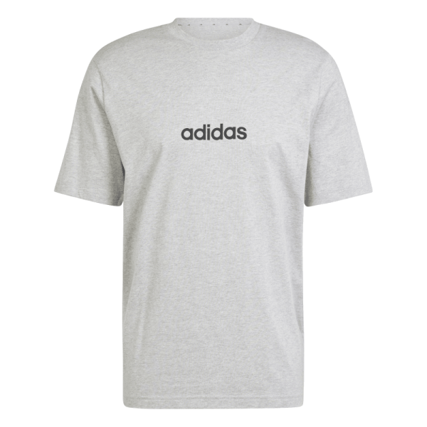 adidas Essentials Linear T-Shirt Herren - grau/schwarz-L