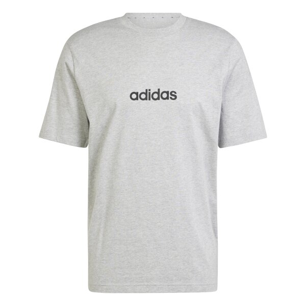 adidas Essentials Linear T-Shirt Herren - grau/schwarz - S