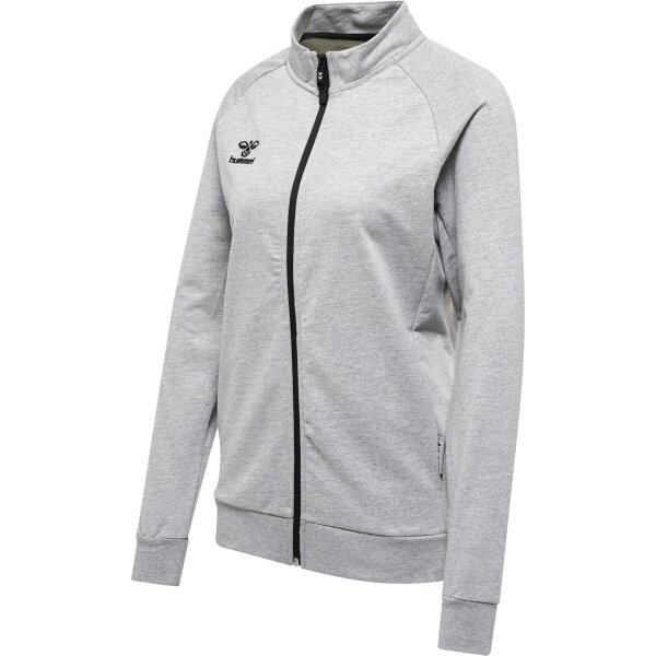 hummel Move Grid Cotton Zip Trainingsjacke Damen - grey melange