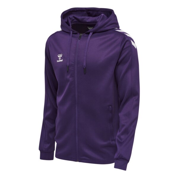 hummel Hmlcore Xk Poly Zip Hood Sweat - acai/white - 3XL