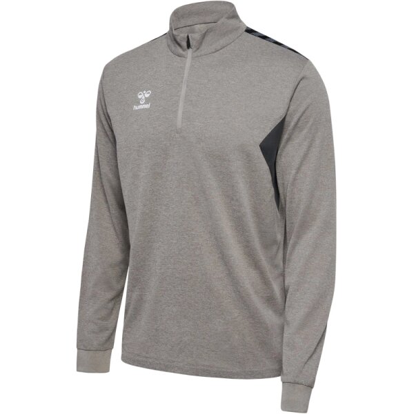 hummel Hmlauthentic Half Zip Sweat Herren - grey melange - XL