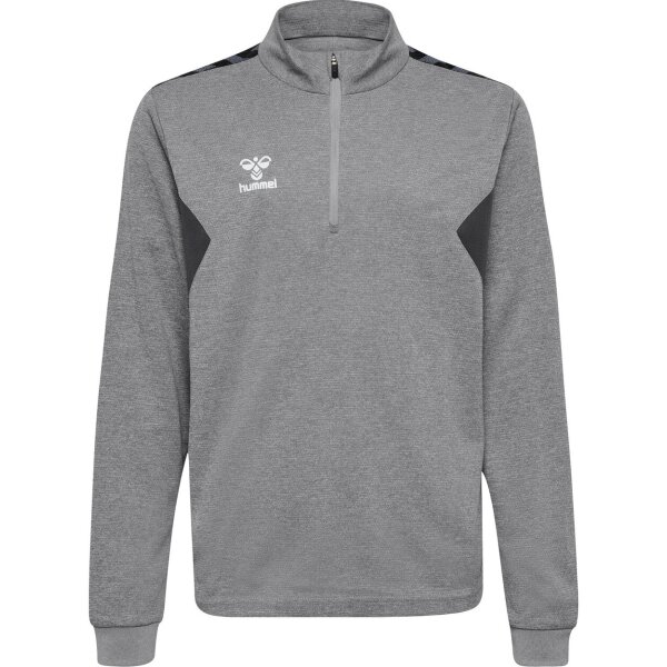 hummel Hmlauthentic Half Zip Sweat Kinder - grey melange - 140
