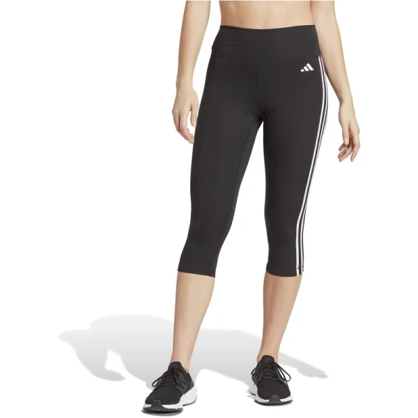 adidas Train Essentials 3-Streifen High-Waisted 3/4-Leggins Damen - schwarz/weiß - S