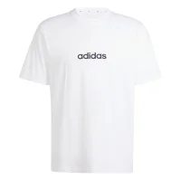 adidas Essentials Linear T-Shirt Herren - weiß/schwarz