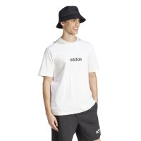 adidas Essentials Linear T-Shirt Herren - weiß/schwarz