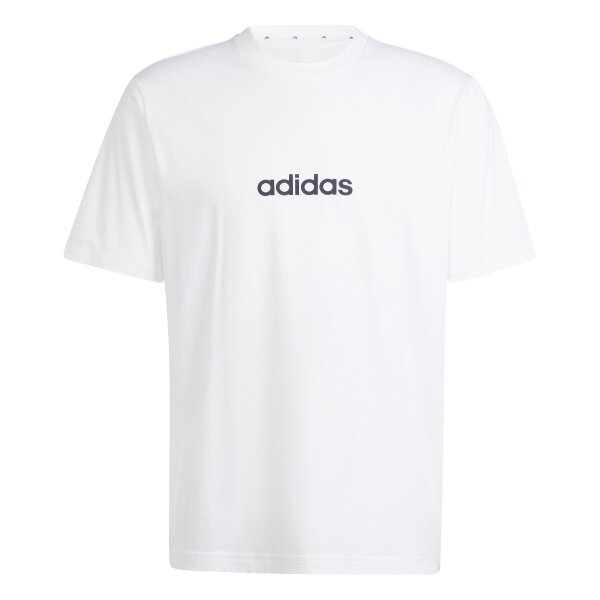 adidas Essentials Linear T-Shirt Herren - weiß/schwarz - M