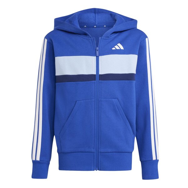adidas Seasonal Essentials Tiberio 3-Streifen Fleece Trainingsanzug Kinder - blau/schwarz/weiß