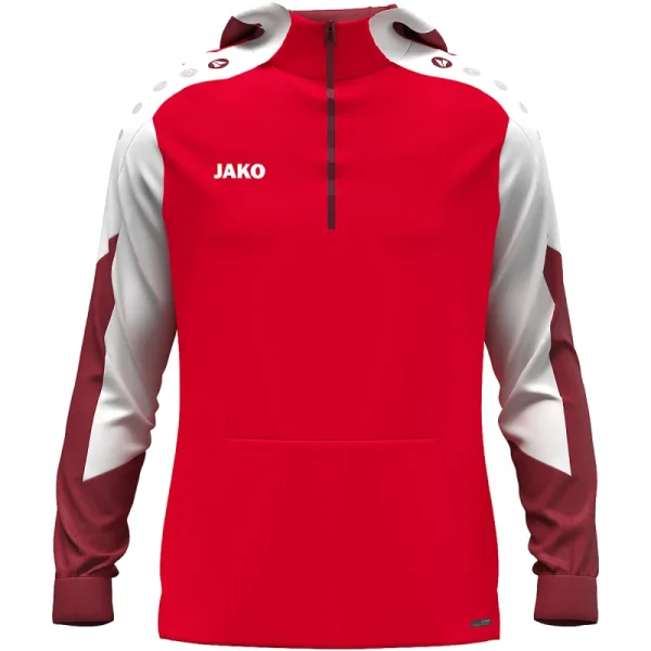Jako Dynamic Zip-Hoodie - rot/weiß/dunkelrot