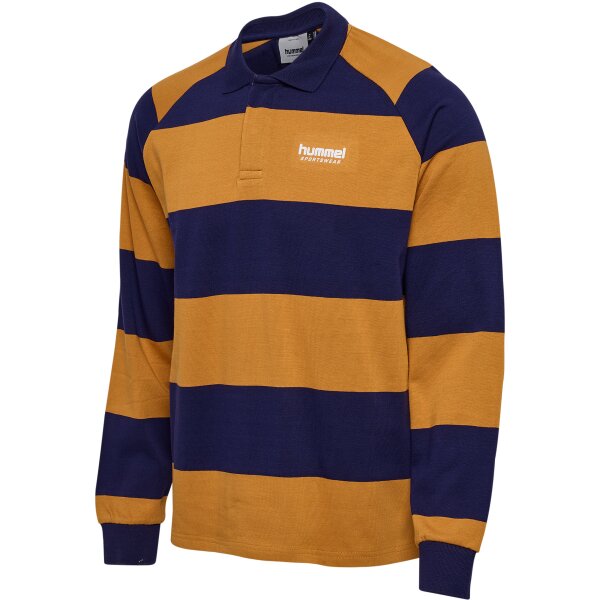 hummel Hmlloose Striped Polo L/S - Herren - astral aura