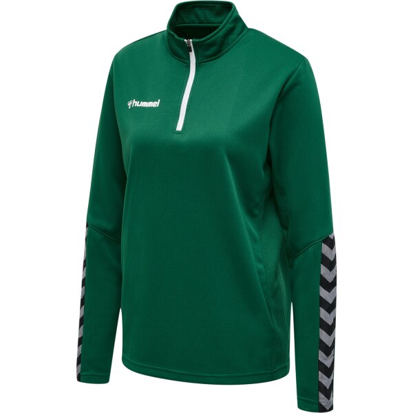 hummel Hmlauthentic Half Zip Sweatshirt Wo - Damen - evergreen -