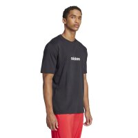 adidas Essentials Linear Single Jersey T-Shirt Herren - schwarz/weiß