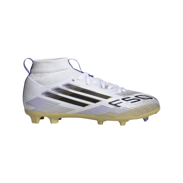 adidas F50 League Mid FG/MG Kinder - weiß/schwarz/gold