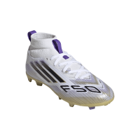 adidas F50 League Mid FG/MG Kinder - weiß/schwarz/gold
