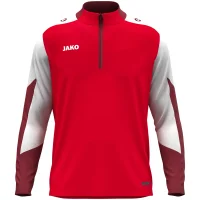 Jako Dynamic 1/4-Zip Sweatshirt - rot/weiß/dunkelrot