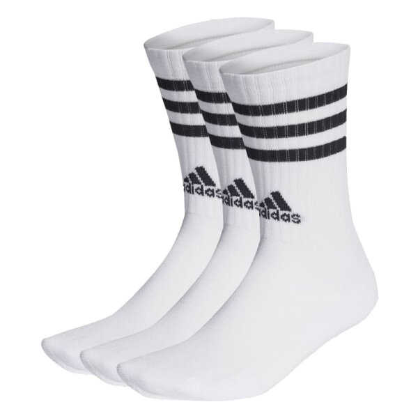 adidas 3-Stripes Cushioned Crew Socken 3er Pack - weiß - 25-27