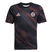 adidas FC Bayern M&uuml;nchen Pre-Match T-Shirt 25/26 Kinder - schwarz/rot