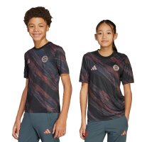 adidas FC Bayern M&uuml;nchen Pre-Match T-Shirt 25/26 Kinder - schwarz/rot
