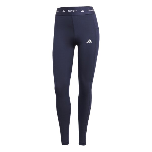 adidas Techfit Stash Pocket Full-Length Leggings Damen - navy/weiß