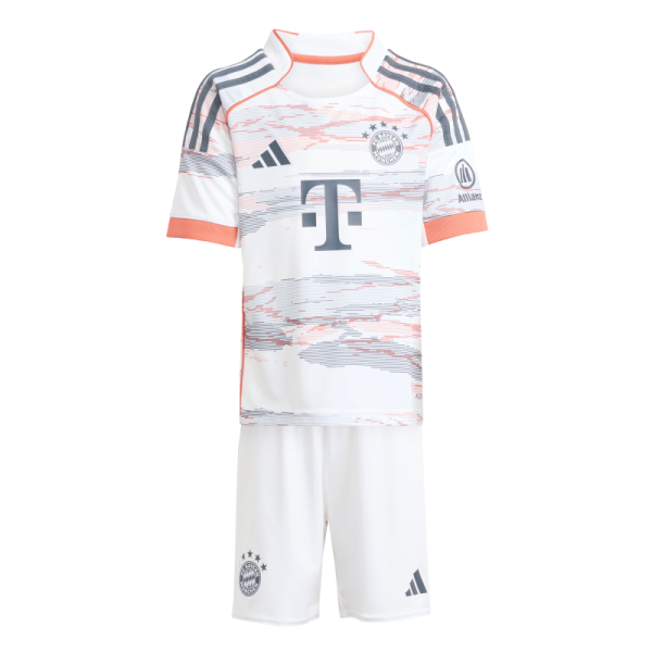 adidas FC Bayern München Mini-Auswärtsausrüstung 25/26 Kinder - weiß/navy/orange - 116