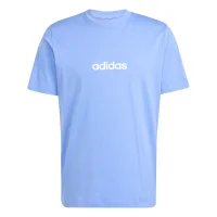 adidas Essentials Linear Single T-Shirt Herren - blau/weiß