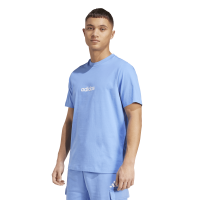 adidas Essentials Linear Single T-Shirt Herren - blau/wei&szlig;