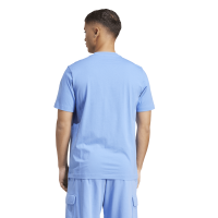 adidas Essentials Linear Single T-Shirt Herren - blau/wei&szlig;